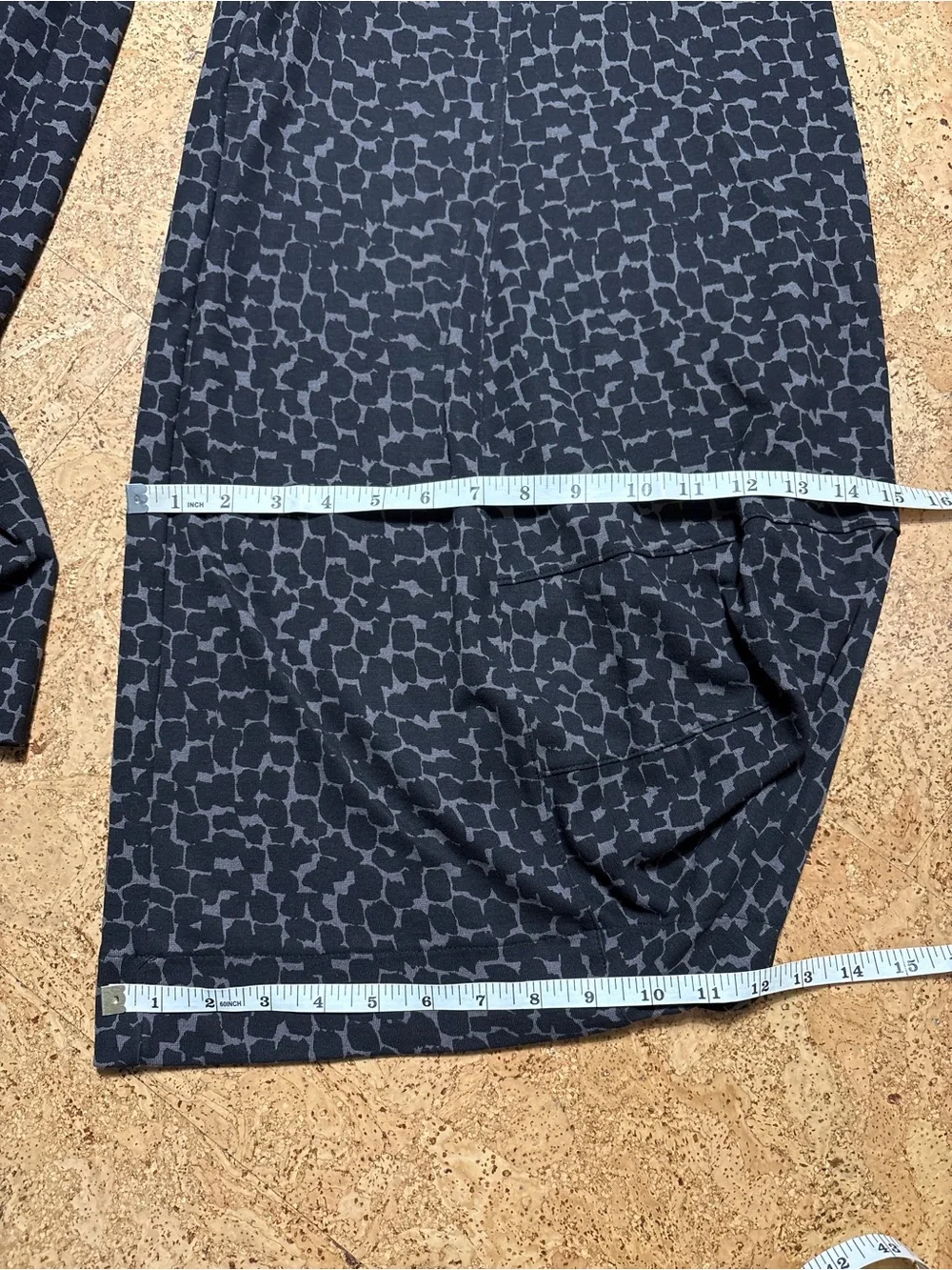 Alembika Abstract Dot Leopard Taper Wide Leg Punto Pant Taupe & Black Sz 3/10-12